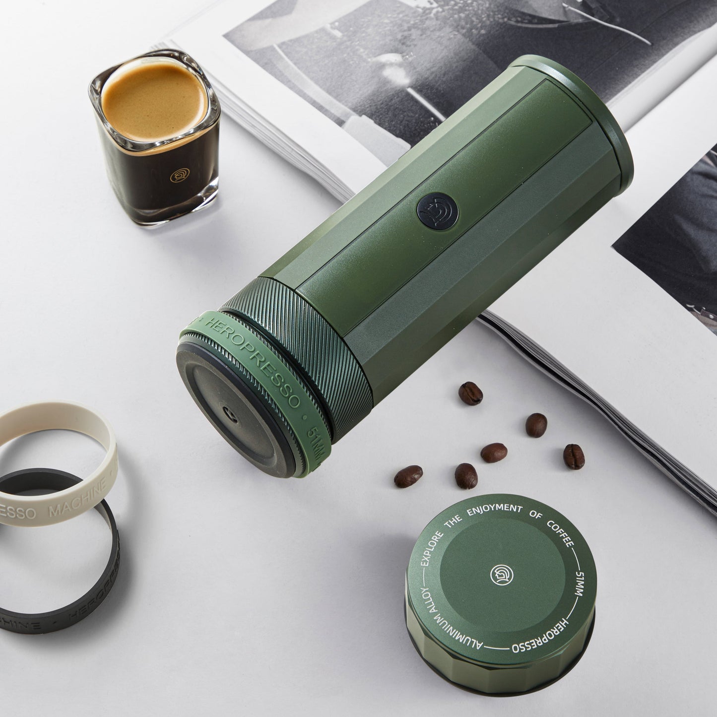 PORTABLE ESPRESSO MAKER-ELECTRIC HEATING FOR CAMPING & TRAVEL