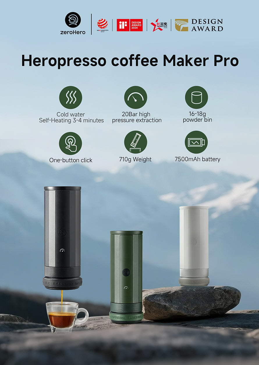 PORTABLE ESPRESSO MAKER-ELECTRIC HEATING FOR CAMPING & TRAVEL
